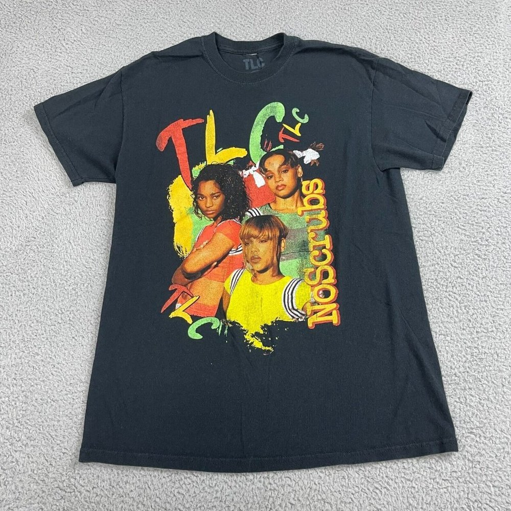 TLC No Scrubs Band Tee T Shirt‎ Medium Retro Vintage Design Hip Hop Gangster Rap